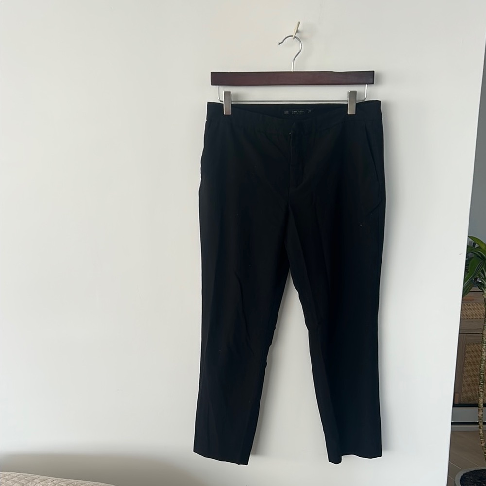 Zara Black Dress Pants Straight Leg Ankle Length